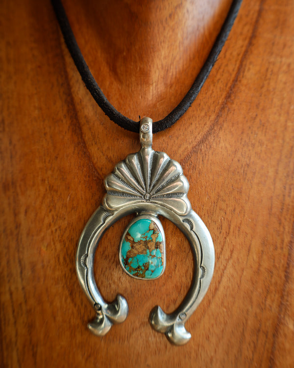 Love Tokens Leather With Naja Turquoise Royston 20CT Necklace