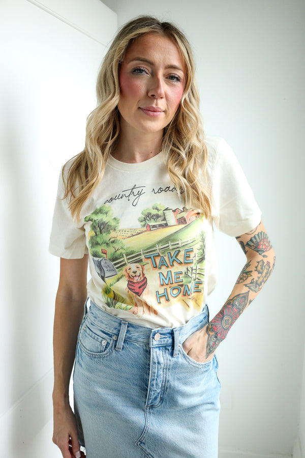 CRY BABY TEES COUNTRY ROADS TAKE ME HOME