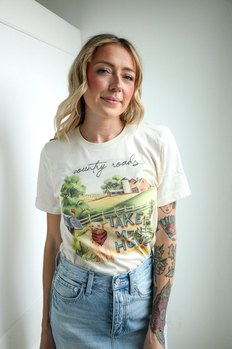 CRY BABY TEES COUNTRY ROADS TAKE ME HOME