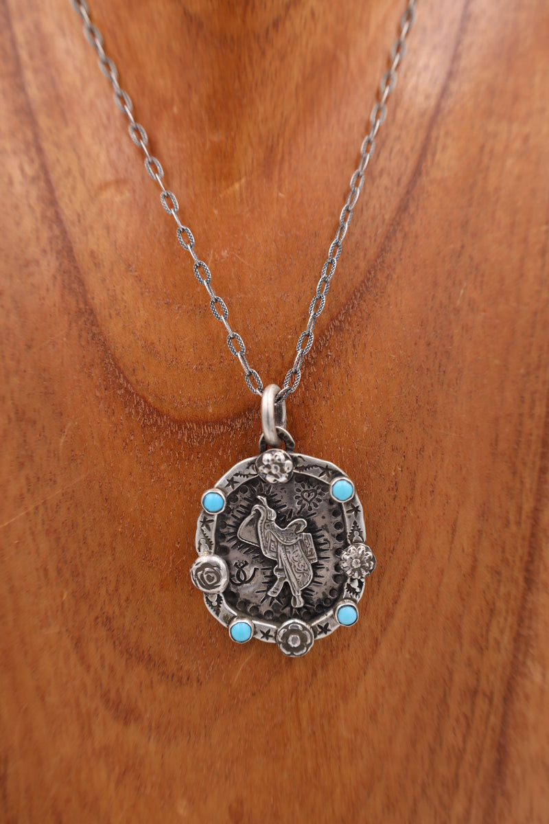 Charm Saddle With Turquoise Necklace 