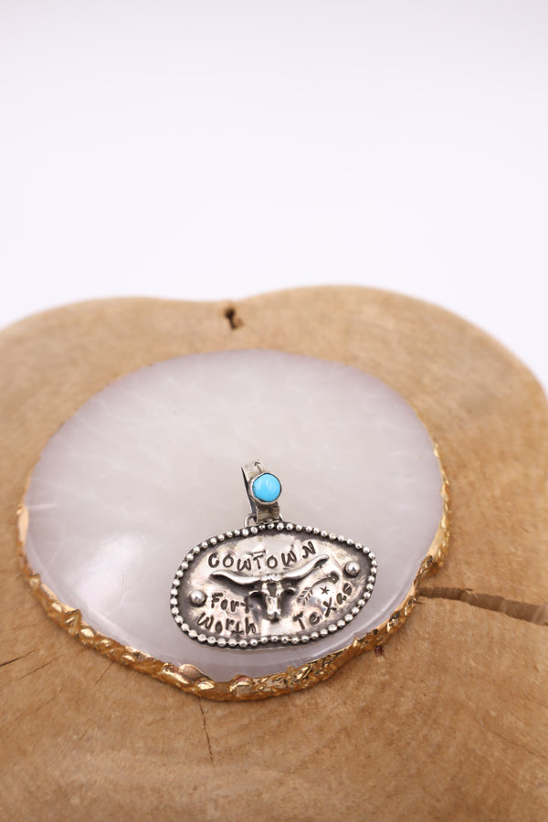 Cowtown With 1 Turquoise Stone Pendant 