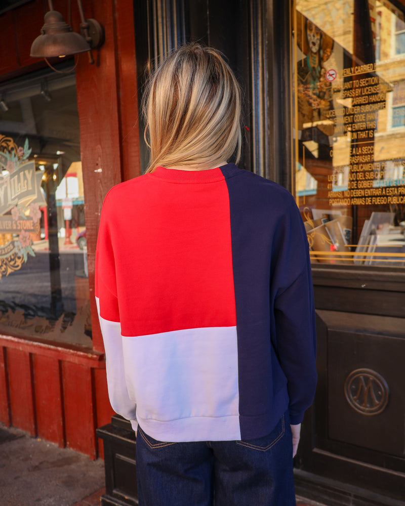 QUEEN OF SPARKLES TEXAS FLAG SWEATSHIRT