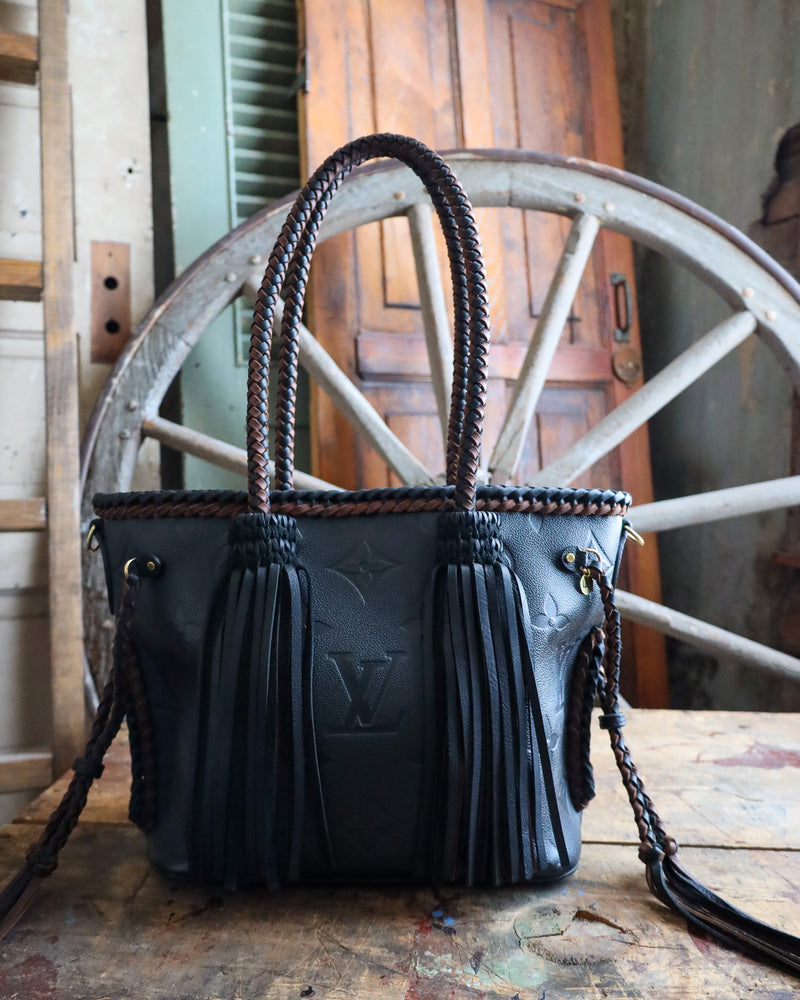 Leather And Vodka Neverful MM Black Empreinte Braided Bag