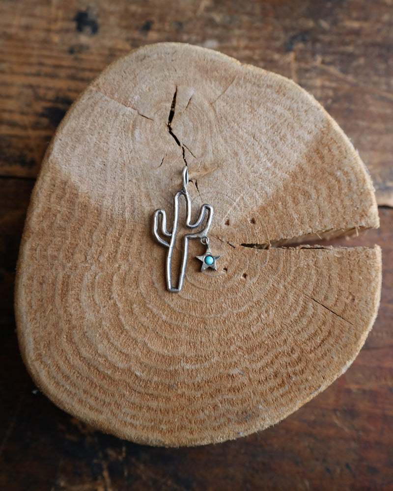 LOVE TOKENS SAGUARO WITH SONORAN TURQUOISE STAR PENDANT 