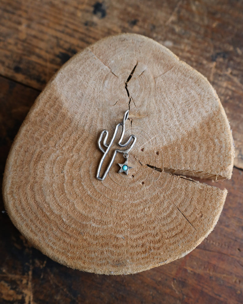 LOVE TOKENS SAGUARO WITH SONORAN TURQUOISE STAR PENDANT 