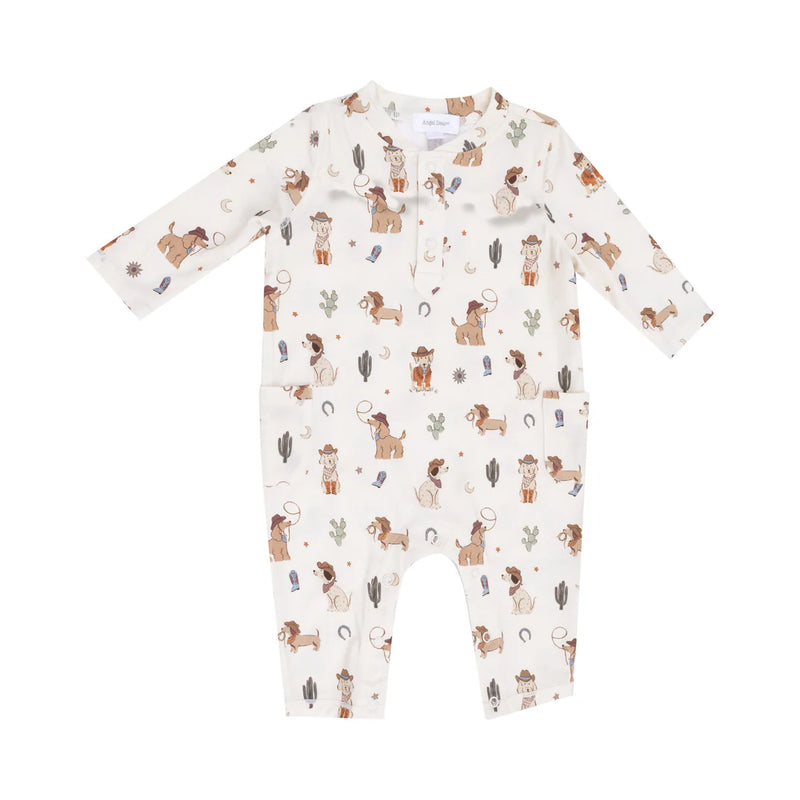 Angel Dear Cowboy Dogs Uni Romper