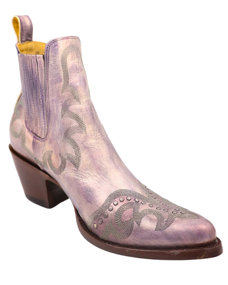 Purple metallic boots