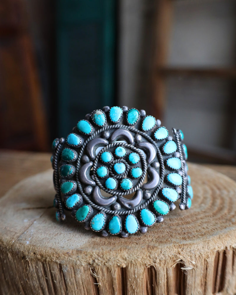 Vintage Multi Turquoise Rounds Cuff 