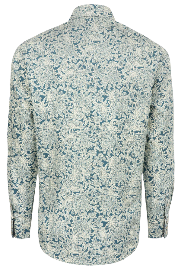 Stetson Tonal Paisley Snap Front Shirt - Blue