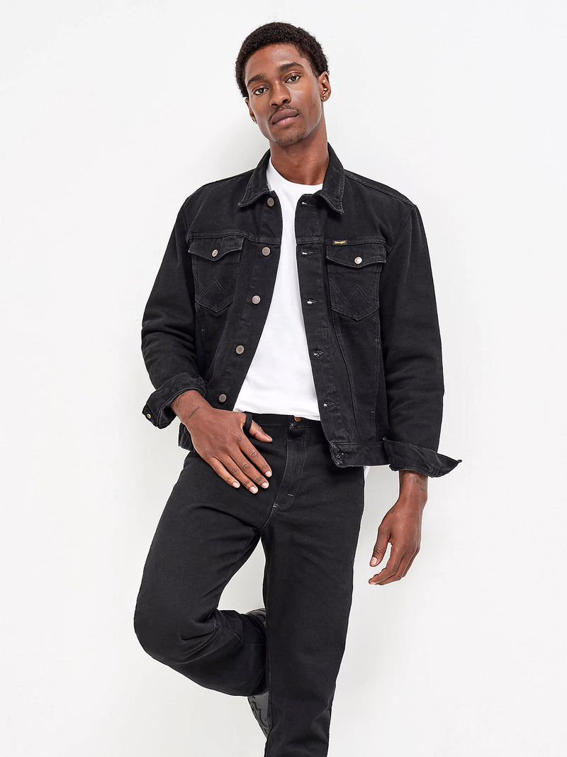 WRANGLER® COWBOY CUT® UNLINED DENIM JACKET IN SHADOW BLACK