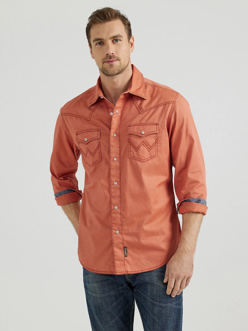 Wrangler Retro Premium Western Snap Solid Shirt