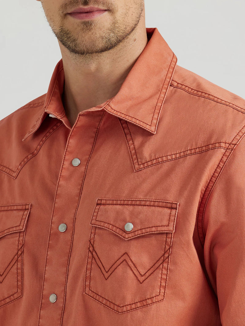 Wrangler Retro Premium Western Snap Solid Shirt