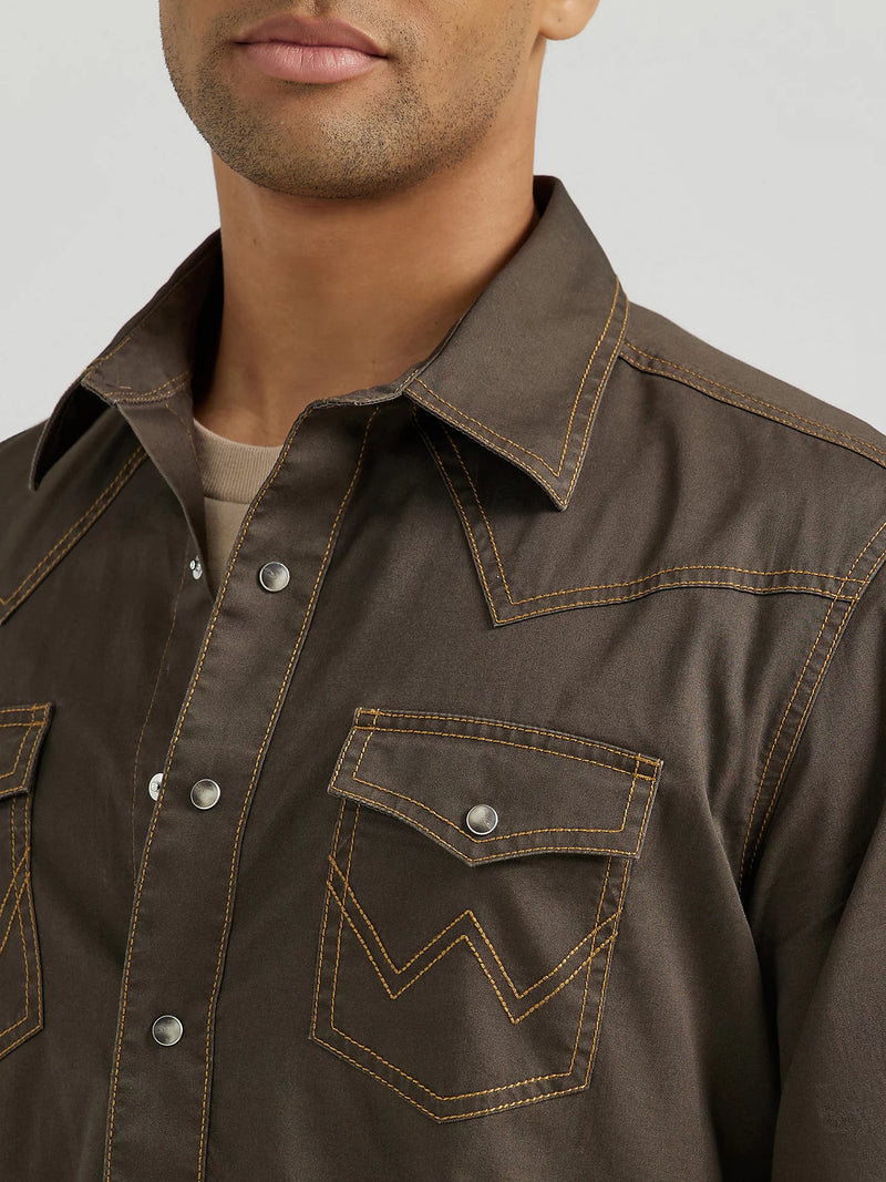 Wrangler Retro Premium Western Snap Solid Shirt