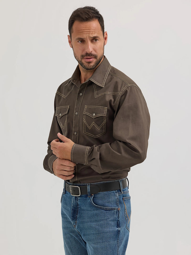 Wrangler Retro Premium Western Snap Solid Shirt