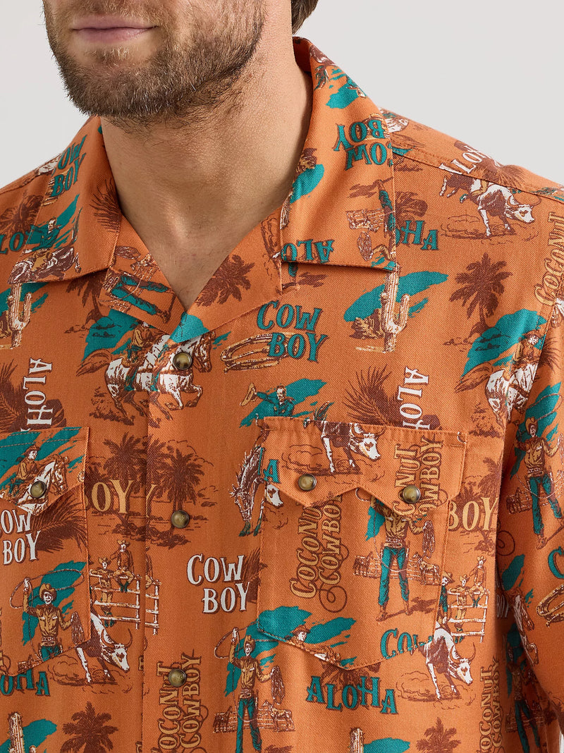 Wrangler® Coconut Cowboy Snap Front Camp Shirt