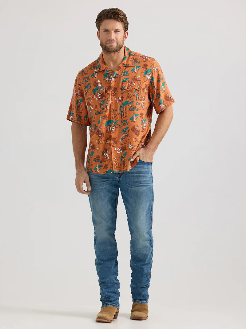 Wrangler® Coconut Cowboy Snap Front Camp Shirt