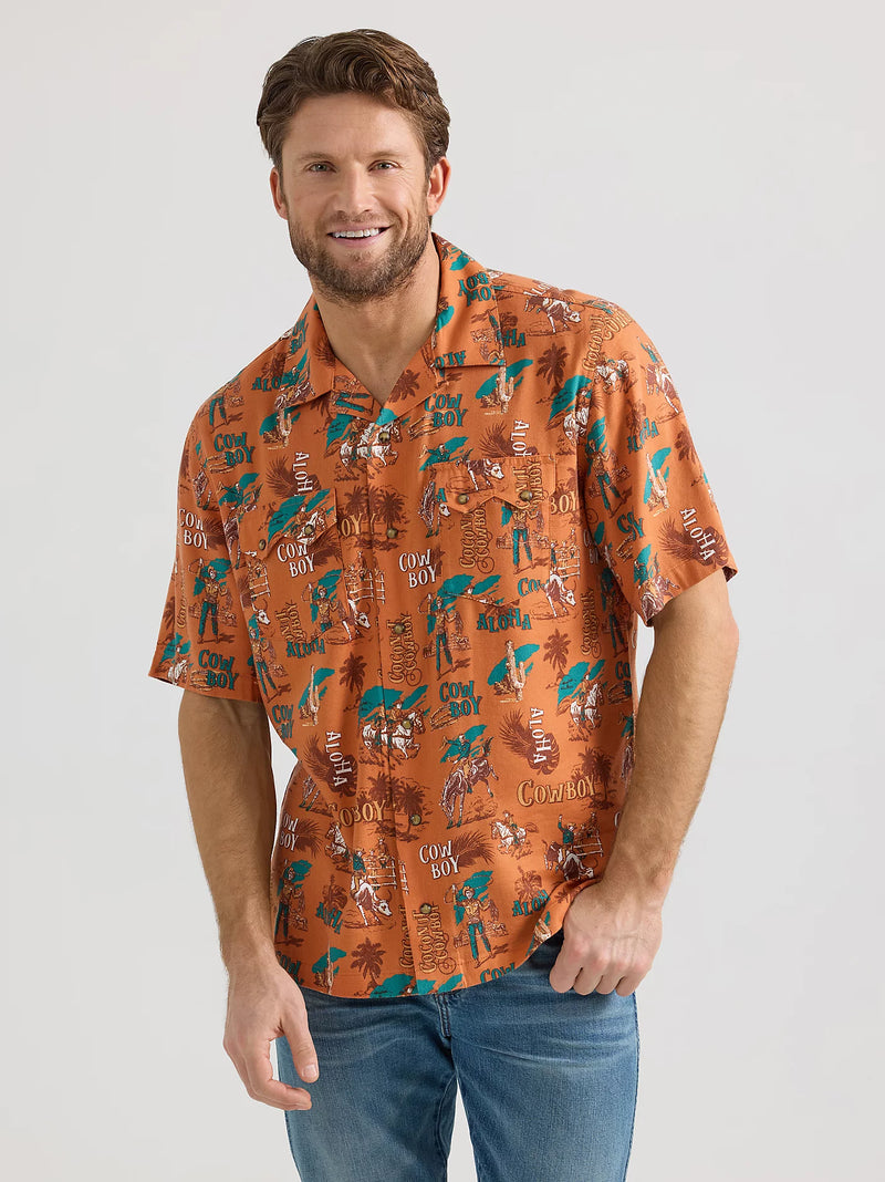 Wrangler® Coconut Cowboy Snap Front Camp Shirt