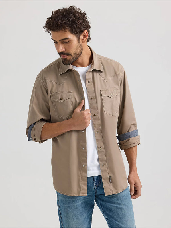 Wrangler Retro Premium Western Snap Solid Shirt