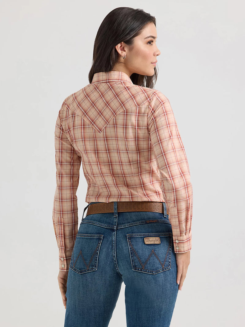 Wrangler Essential Long Sleeve Plaid Western Snap Top