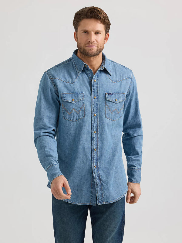 Wrangler® Classic Denim Western Snap Shirt