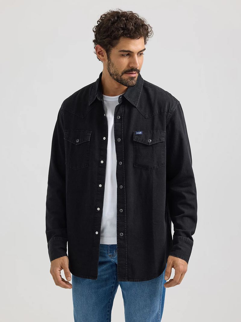 Wrangler® Classic Denim Western Snap Shirt