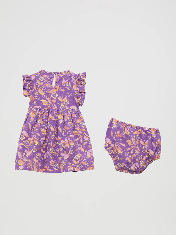 Little Girl's Ruffle Sleeve Print Dress