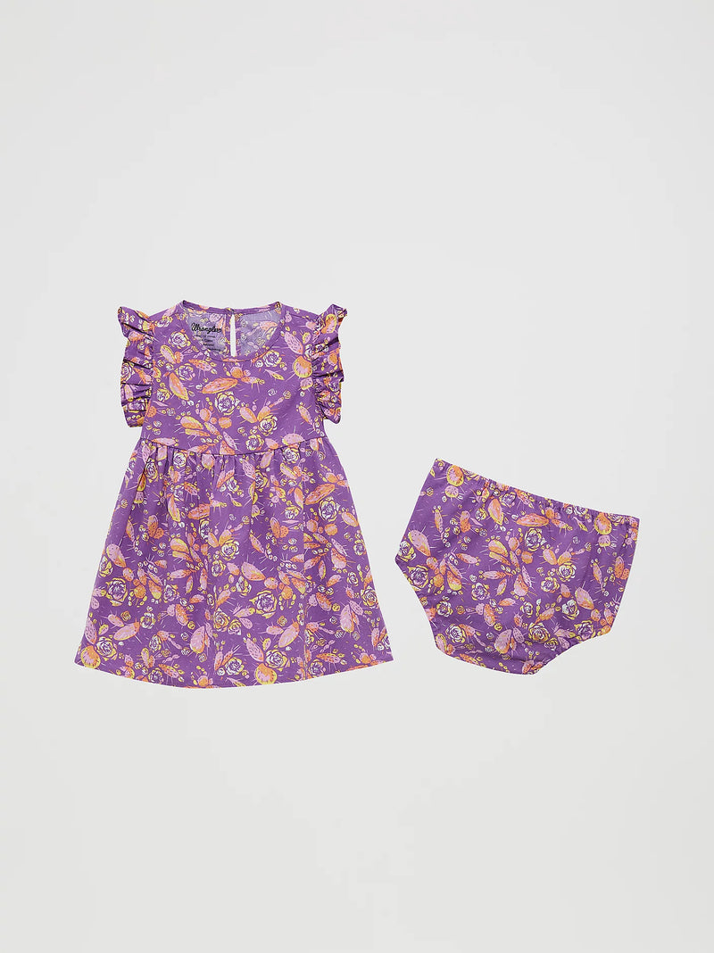 Little Girl's Ruffle Sleeve Print Dress