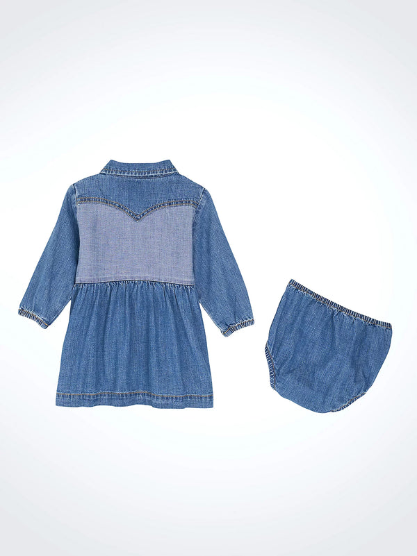 Wrangler Little Girl's Denim Western Snap Dress
