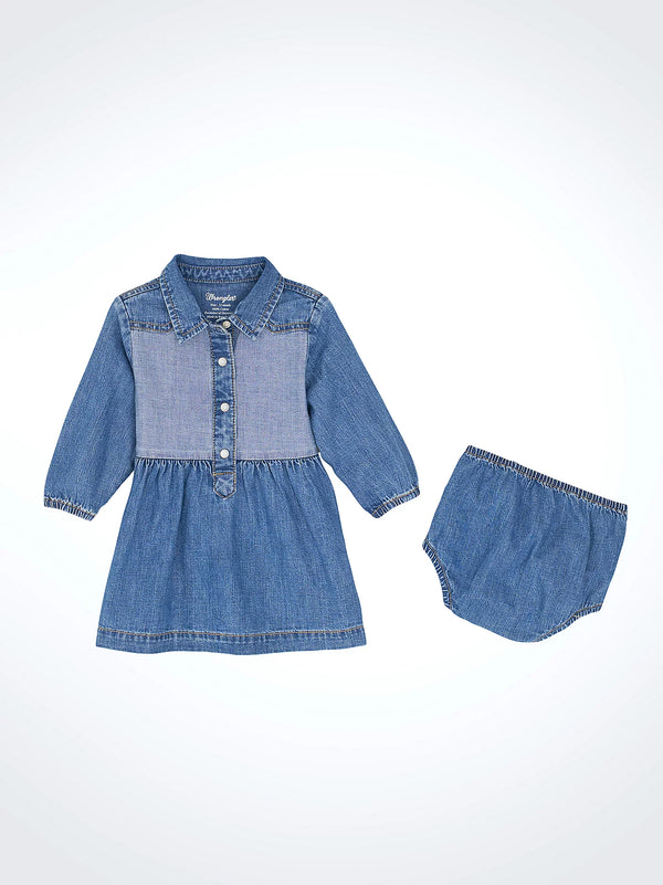 Wrangler Little Girl's Denim Western Snap Dress
