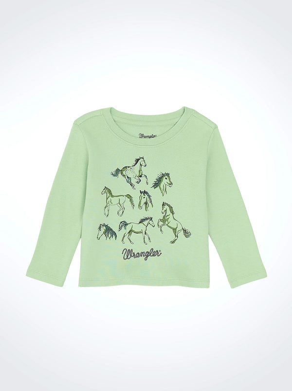 Wrangler Little Girl's Western Graphic Long Sleeve Tee