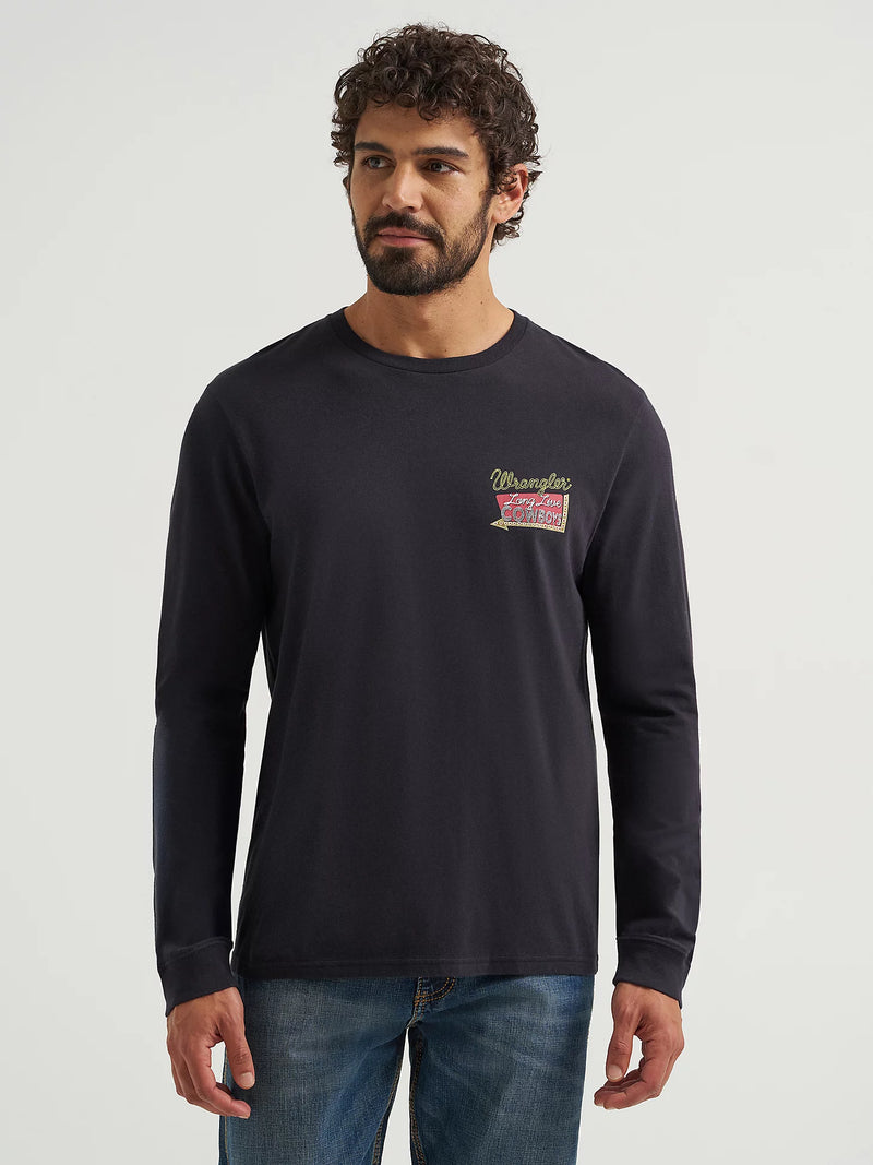 Wrangler Men's Long Sleeve Cowboy Back Graphic T-Shirt
