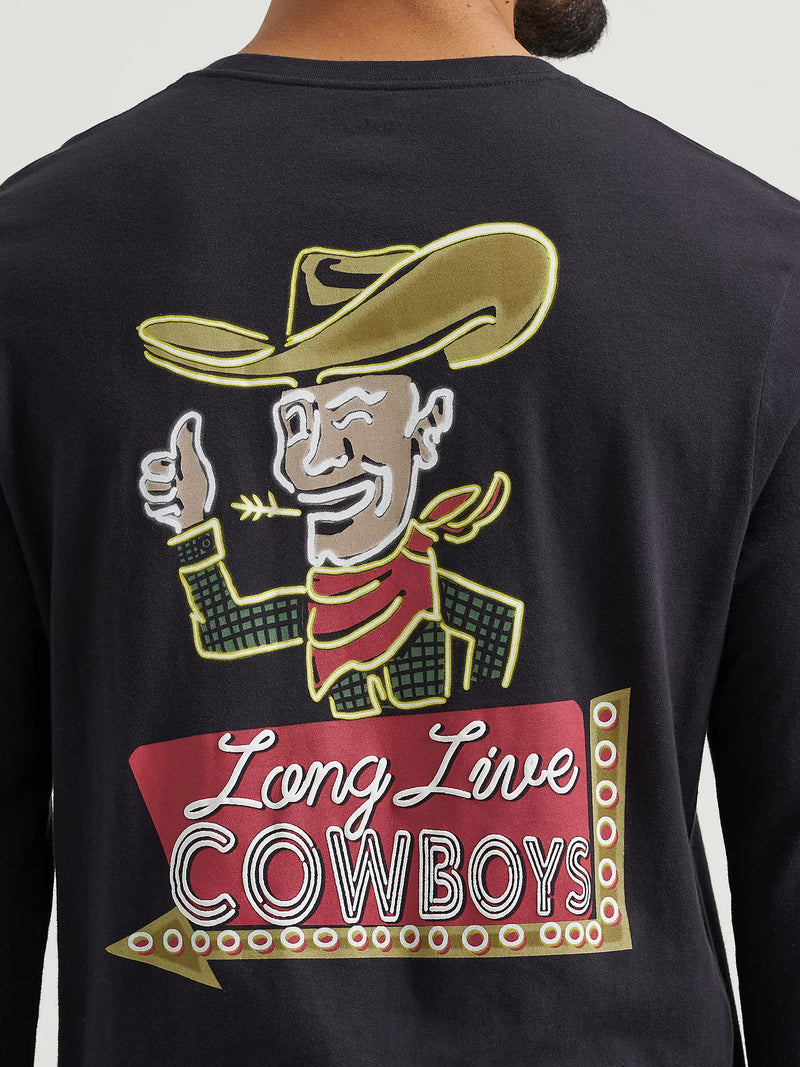 Wrangler Men's Long Sleeve Cowboy Back Graphic T-Shirt