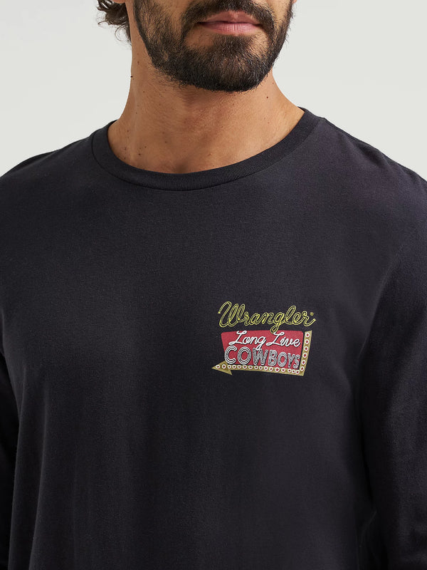 Wrangler Men's Long Sleeve Cowboy Back Graphic T-Shirt