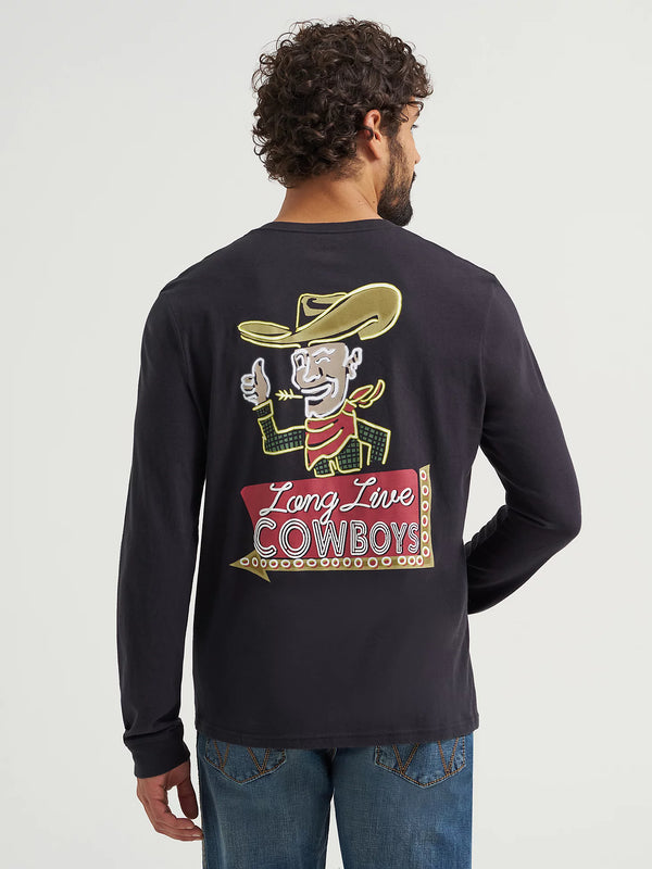 Wrangler Men's Long Sleeve Cowboy Back Graphic T-Shirt