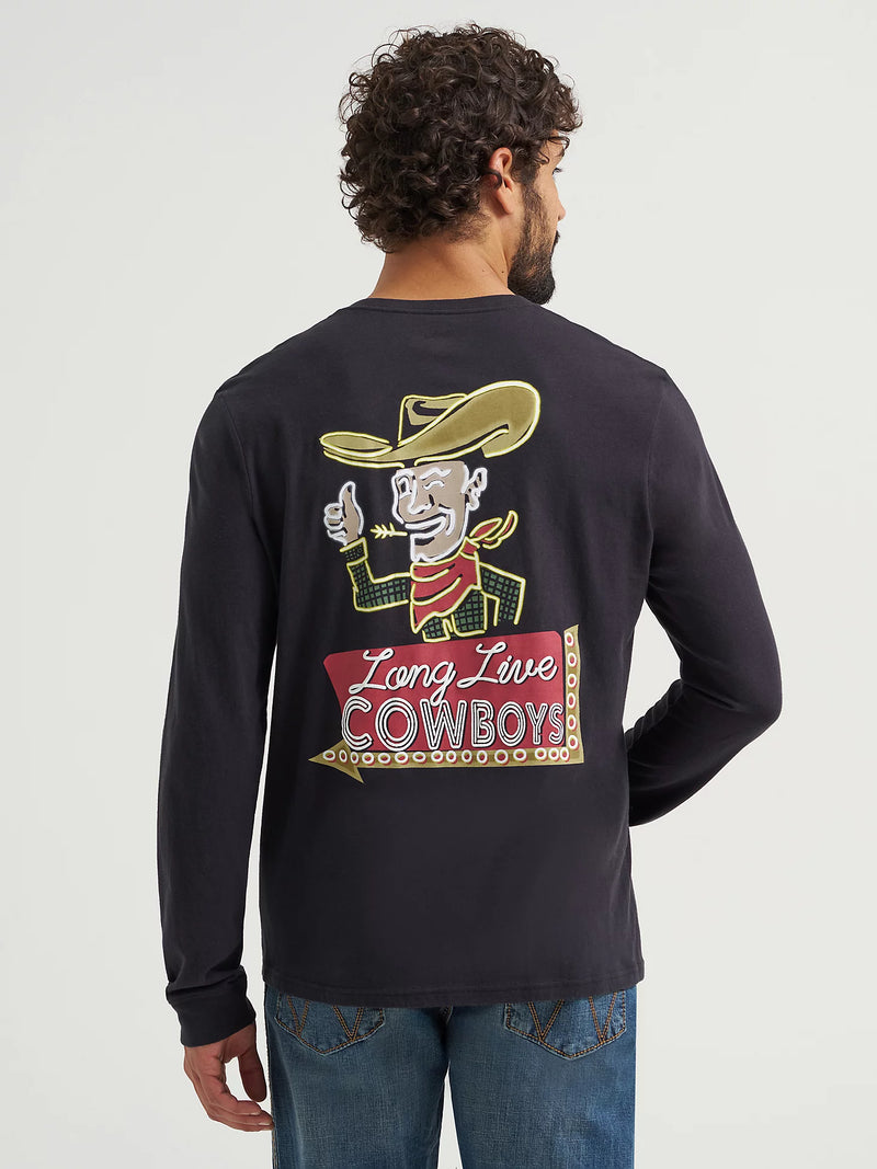 Wrangler Men's Long Sleeve Cowboy Back Graphic T-Shirt