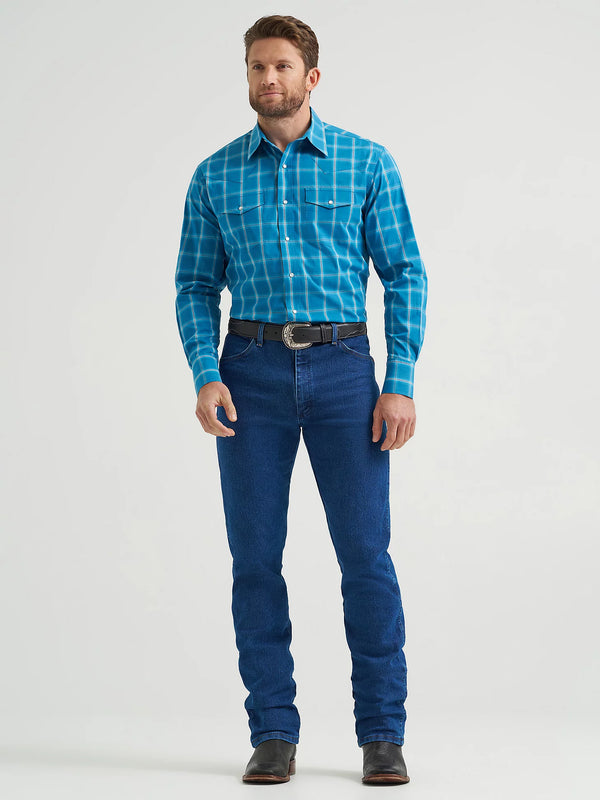 Wrangler Men's Wrinkle Resist Long Sleeve Western Snap Plaid Shirt