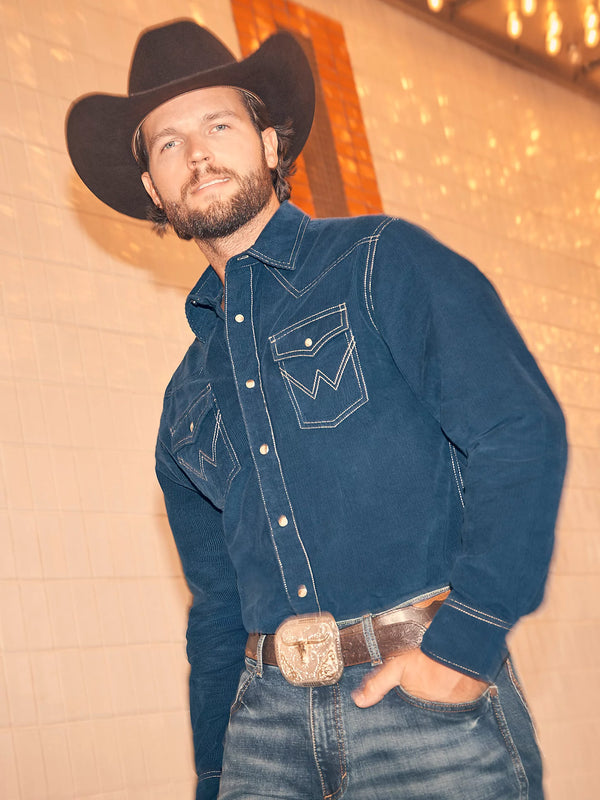 Men's Wrangler Retro Premium Western Snap Solid Shirt