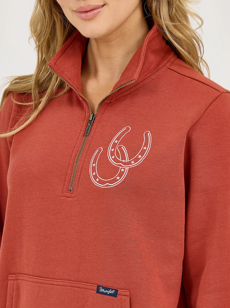 Wrangler Women's Western Quarter Zip Sweatshirt