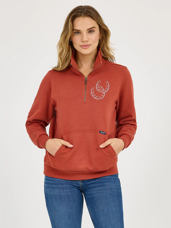 Wrangler Women's Western Quarter Zip Sweatshirt