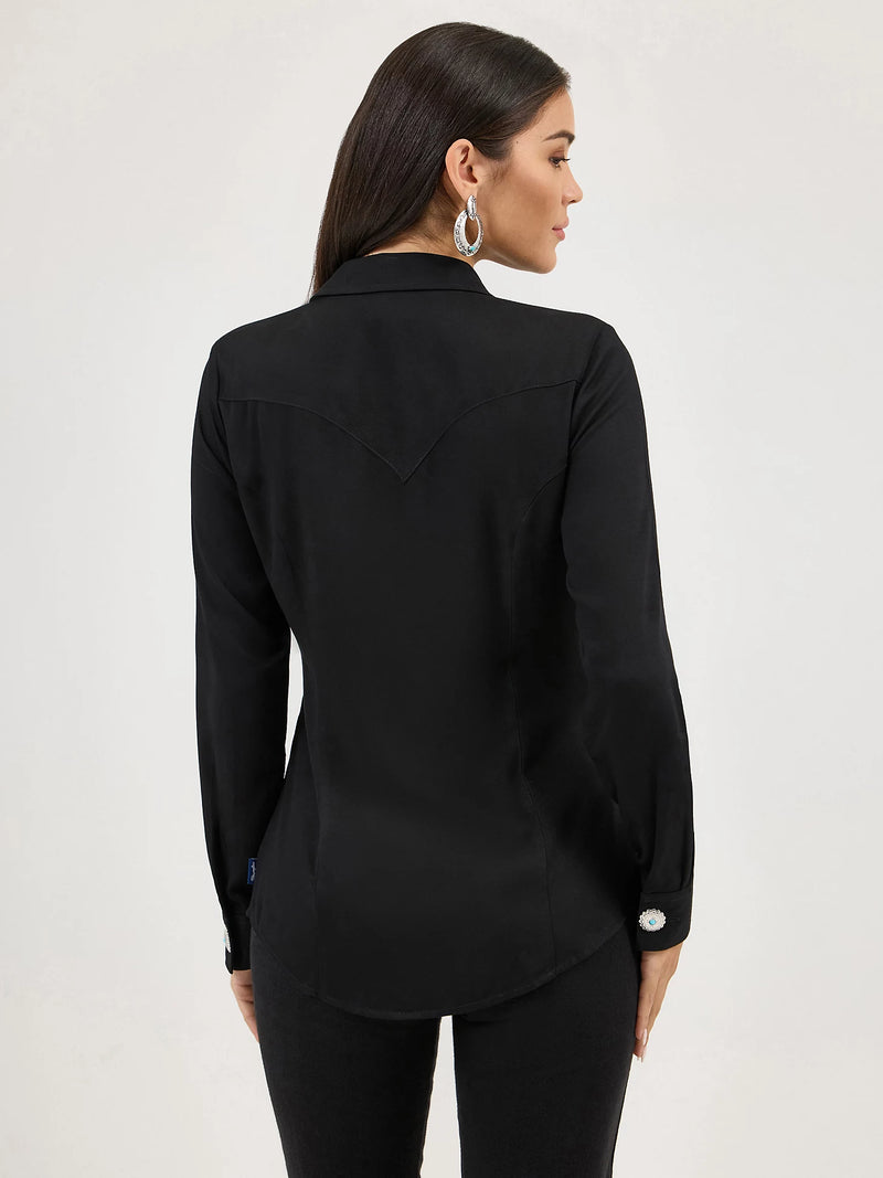 Wrangler Women's Slim Concho Button Shirt