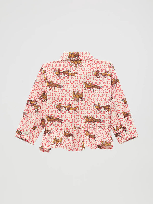 Wrangler Little Girl's Ruffle Hem Western Snap Shirt