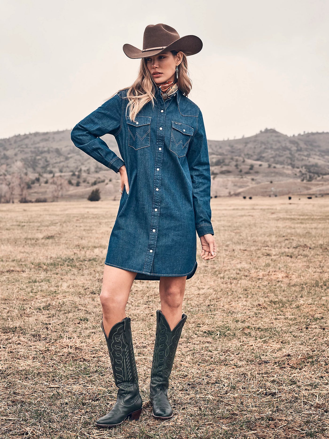 cowboy shirt dress Wrangler Women's Denim M edge details and a Mother Of The Bride Sequin Tulle Style:Q1464-18