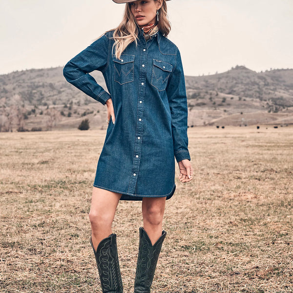 white christmas dresses Wrangler Relaxed Western Shirt Dress – Maverick Fine Western Wear