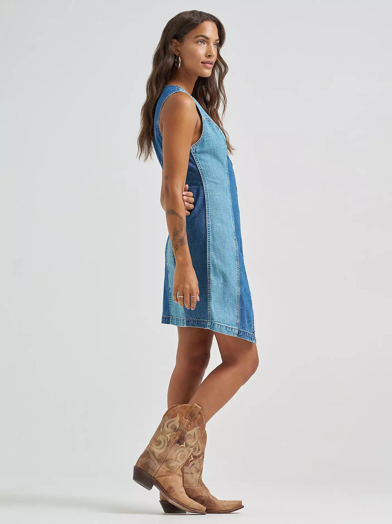 Wrangler Women's Patchwork Vest Mini Dress Wrangler Women's Patchwork Vest Mini Dress
