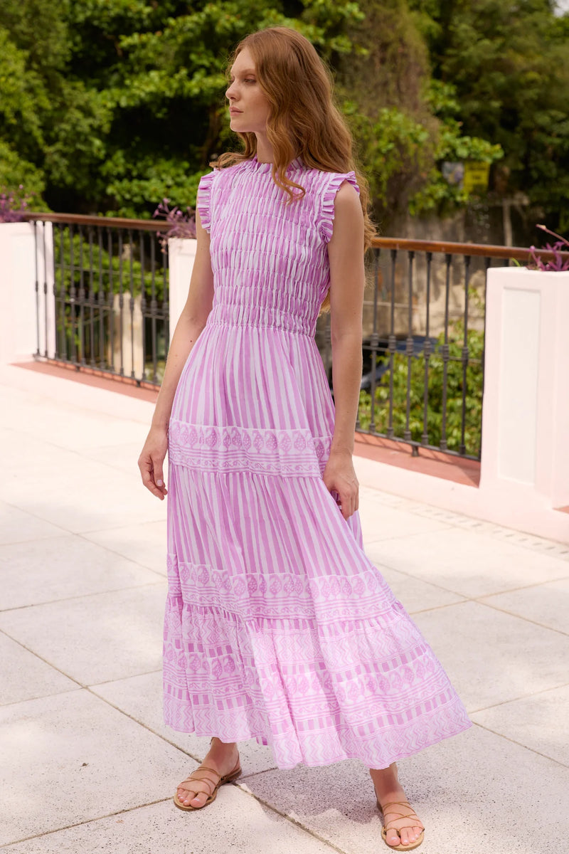 oliphant design dresses Sleeveless Maxi Dress Cotton Voile Smocked, Santorini Lilac, Large making it a great glitter quinceañera gown Colour:BURGUNDY Off the Shoulder Chiffon