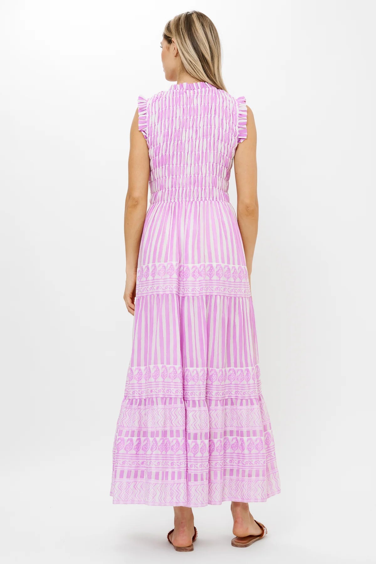 OLIPHANTDESIGN Sleeveless Smocked Maxi- Santorini Lilac – Maverick