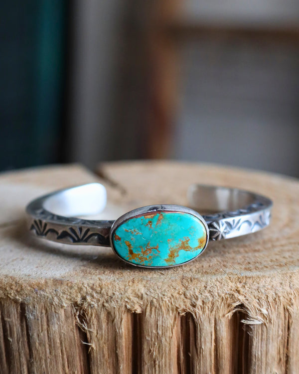 Green Turquoise Thick Band Cuff