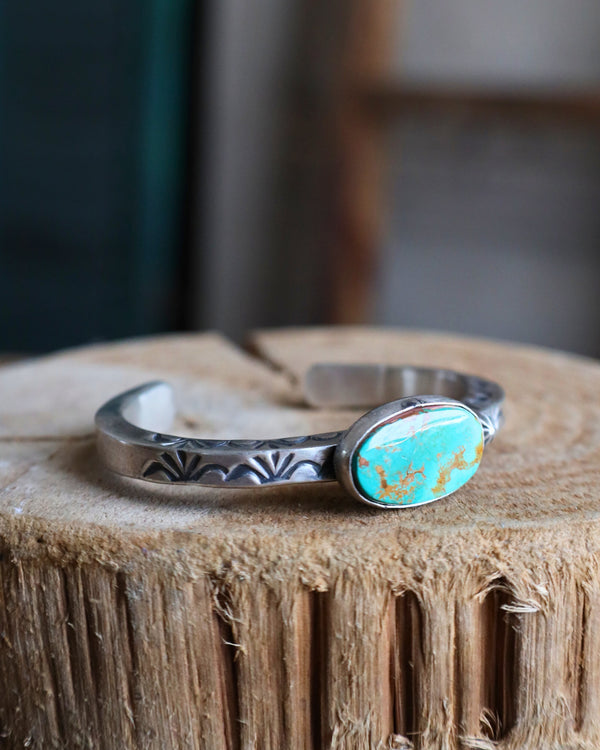 Green Turquoise Thick Band Cuff