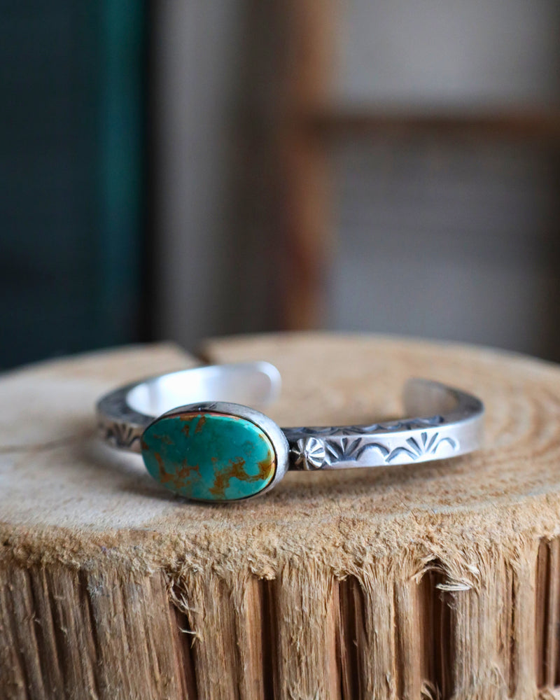 Green Turquoise Thick Band Cuff