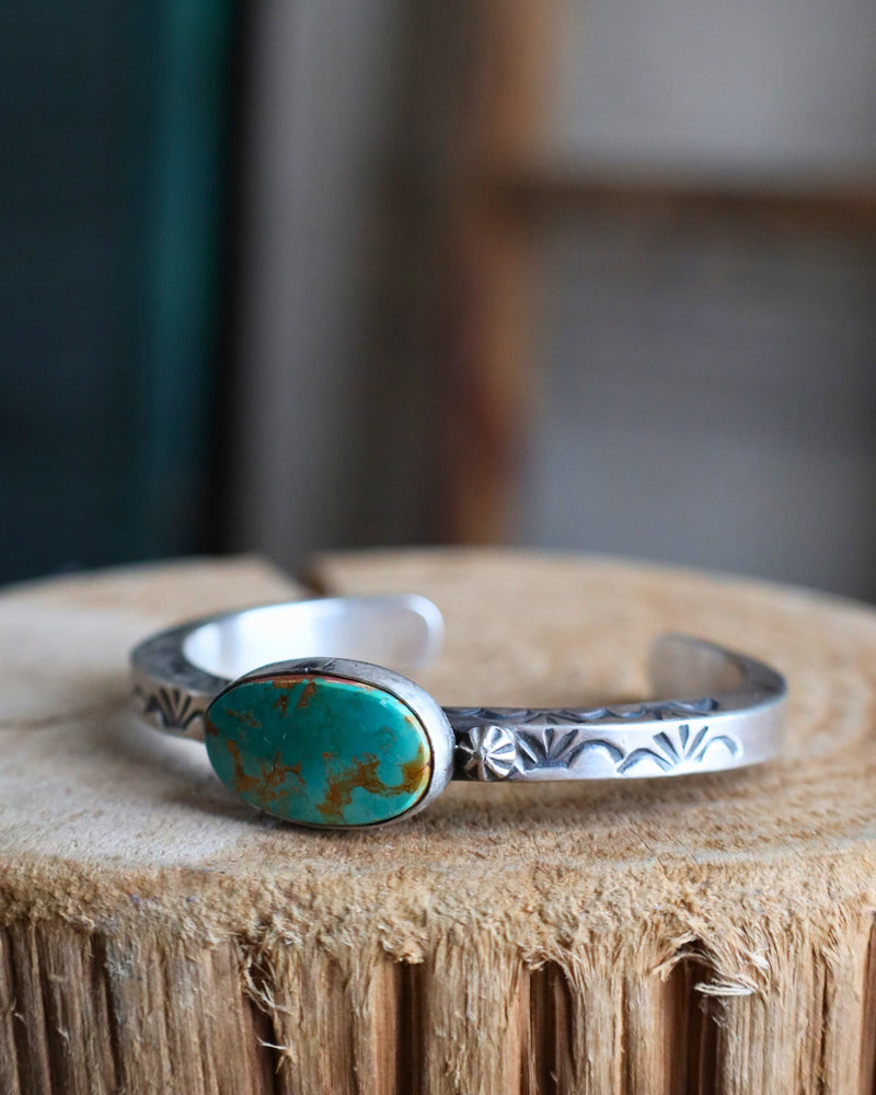 Green Turquoise Thick Band Cuff